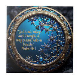 Azulejo Azul brillante con  dorada versus Personalizable