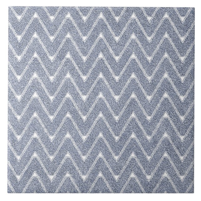 Azulejo Azul Chevron de mezclilla polvoriento (Frente)