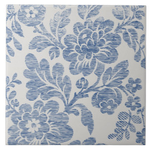 Azulejo Azul Chinoiserie Floral Vintage