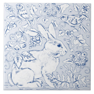 Azulejo Azul claro artificial conejo conejo bird floral De