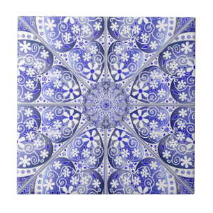 Azulejo Azul de encaje cerámico de Grecia
