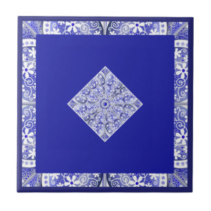 Azulejo Azul de encaje cerámico de Grecia