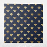 Azulejo Azul de la marina vintage Gold Diamond Art Deco<br><div class="desc">Baldosa azul marino con diamante dorado de diseño Art Deco. El código hexadecimal para el azul marino es #202A44.</div>