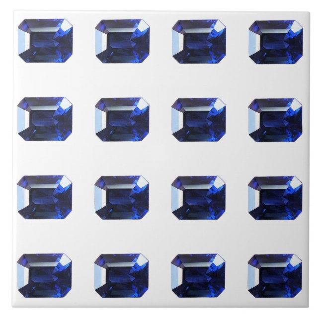 Azulejo Azul de zafiro rectangular (Frente)