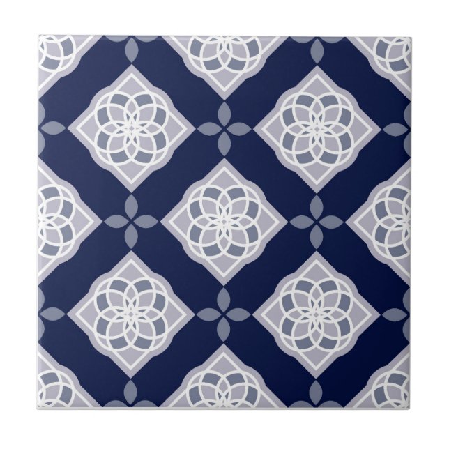 azulejo azul decorativo portugués (Frente)