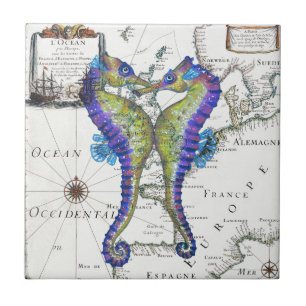 Azulejo Azul del Seahorse