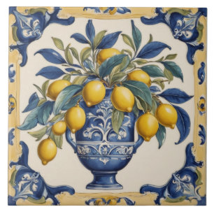 Azulejo Azul Dorado de Limón Amalfi Italiano