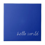 Azulejo Azul egipcio personalizado<br><div class="desc">¡Texto de personalizable! El azul egipcio es una sombra de azul, también conocido como silicato de cobre de calcio o cuprorivaita. Es un pigmento que se usó en el Antiguo Egipto durante miles de años. Se considera el primer pigmento sintético. Era conocido por los romanos con el nombre de caeruleu....</div>