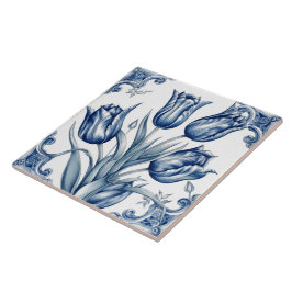 Azulejo azul floral Indigo Azulejo