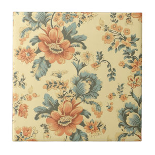 Azulejo Azul floral y frasco