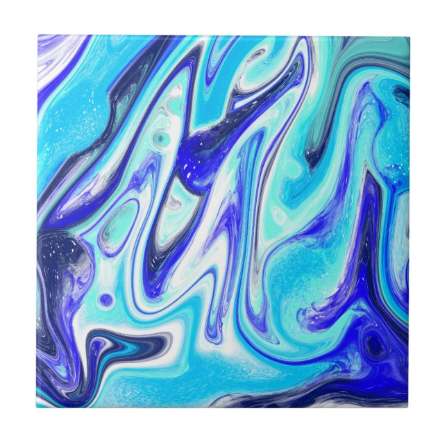 Azulejo Azul fundido | Marble Fluid Art (Frente)