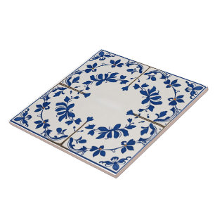Azulejo Azul Índigo Portugués Lisboa Botánico