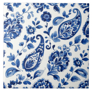 Azulejo Azul Índigo Portugués Lisboa Botánico