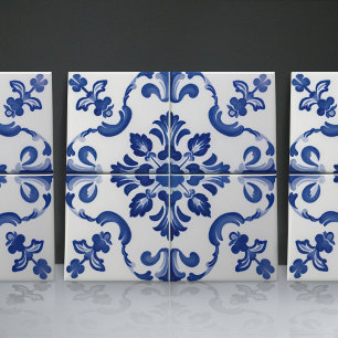 Azulejo Azul Índigo Portugués Lisboa Decorativo