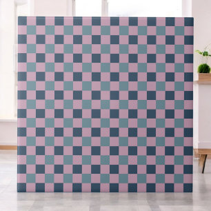 Azulejo Azul Marino y Rosa Patrón de Cuadros Retro 