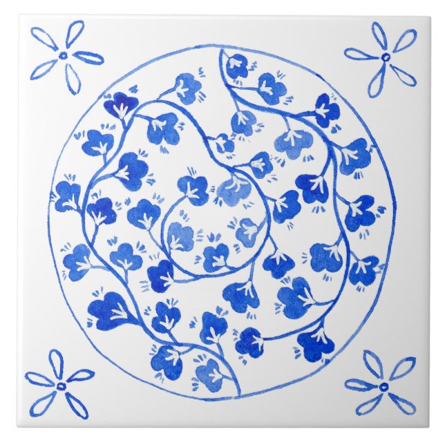 Azulejo Azul mediterráneo (Frente)