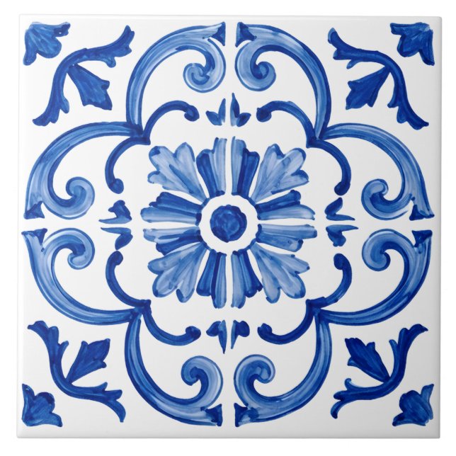 Azulejo azul mediterráneo (Frente)