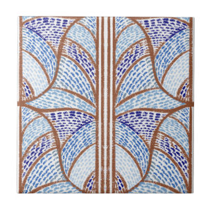 Azulejo Azul mediterráneo. Patrón de mosaico de Terracotta