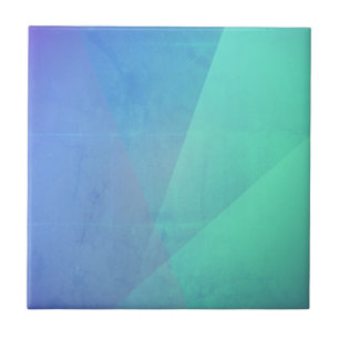 Azulejo Azul moderno Aqua & Gradación geométrica turquesa