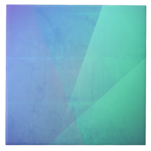 Azulejo Azul moderno Aqua & Gradación geométrica turquesa