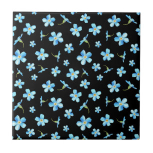 Azulejo Azul Olvídenme no un patrón fluido