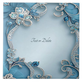 Azulejo Azul Ornate Floral Cerámica Tile