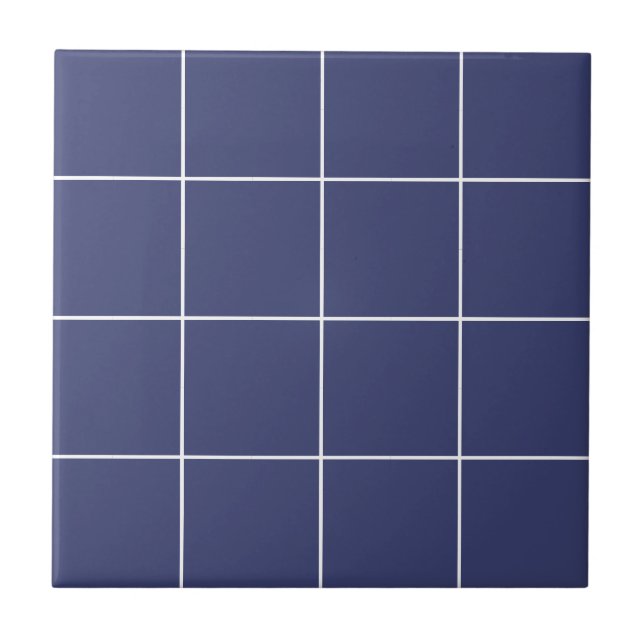 Azulejo Azul Oscuro Moderno Geométrico Simple Retro (Frente)
