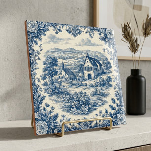 Azulejo Azul pastoral vintage francés campestre Toile de J