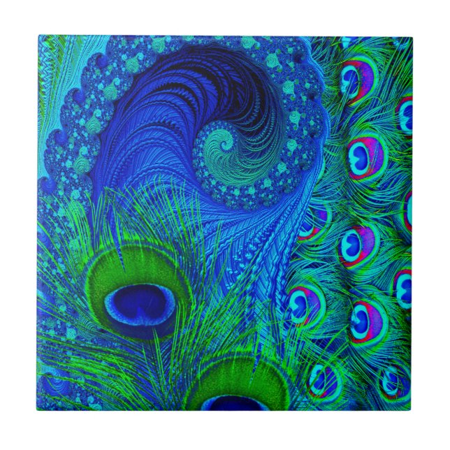 Azulejo Azul pavo real (Frente)