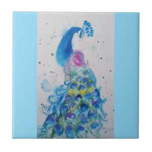 Azulejo Azul Pavoreal Acuarela Azul Bebe Australiano