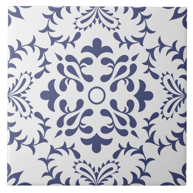 Azulejo Azul portugués contemporáneo, Mediterráneo blanco (Frente)