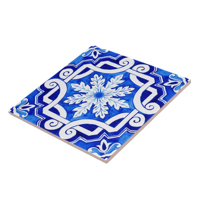 Azulejo Azul Portugués Tile Cerámico. (Lado)