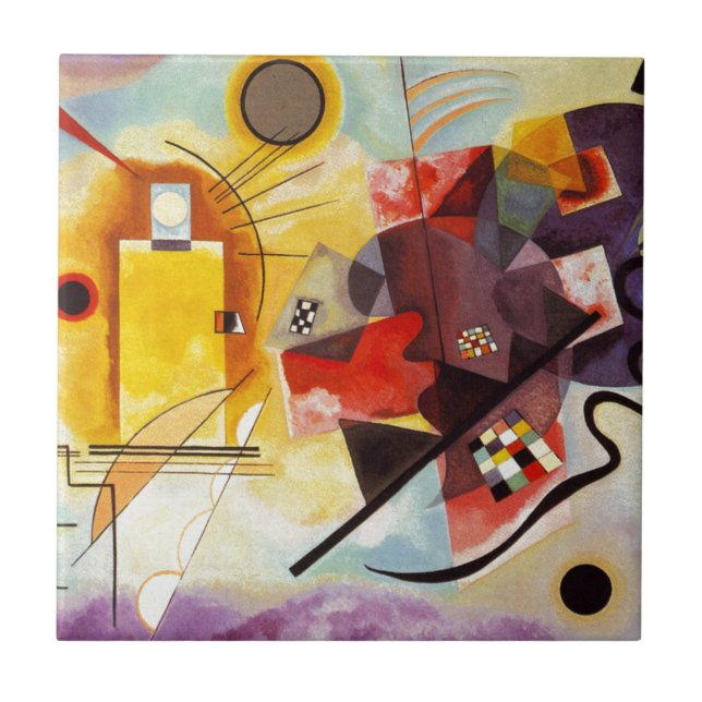 Azulejo Azul rojo amarillo de Kandinsky (Frente)