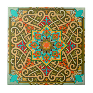 Azulejo Azul Tile Verde Oro Azul