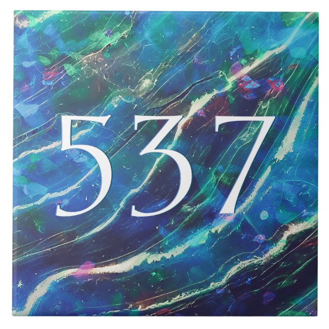 Azulejo Azul Verde azulado Verde Elegante Casa de Mármol N (Frente)