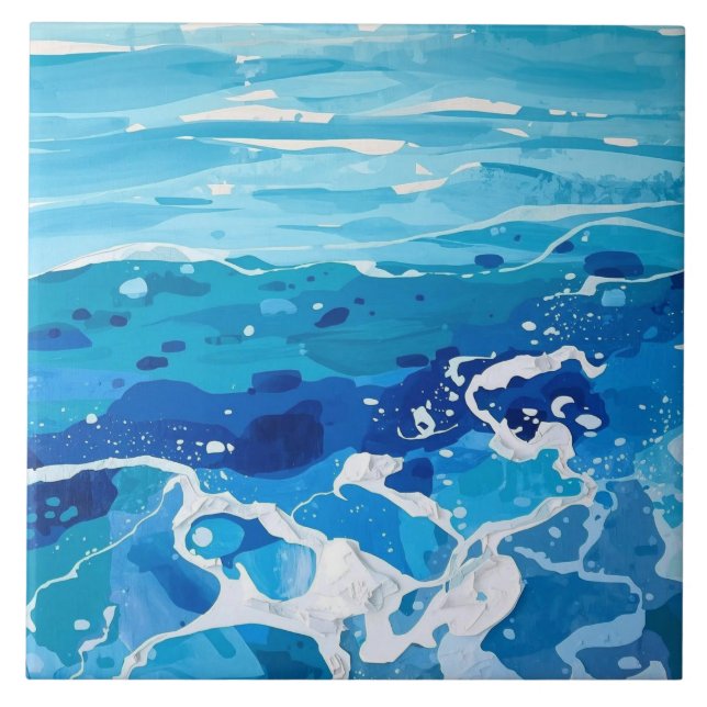 Azulejo azul y blanco del mar Mediterráneo (Frente)