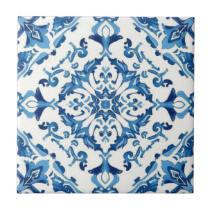 Azulejo azul y blanco mosaico vintage a granel