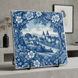 Azulejo Azul y Blanco Pastoral Francés Cottagecore Bucolic