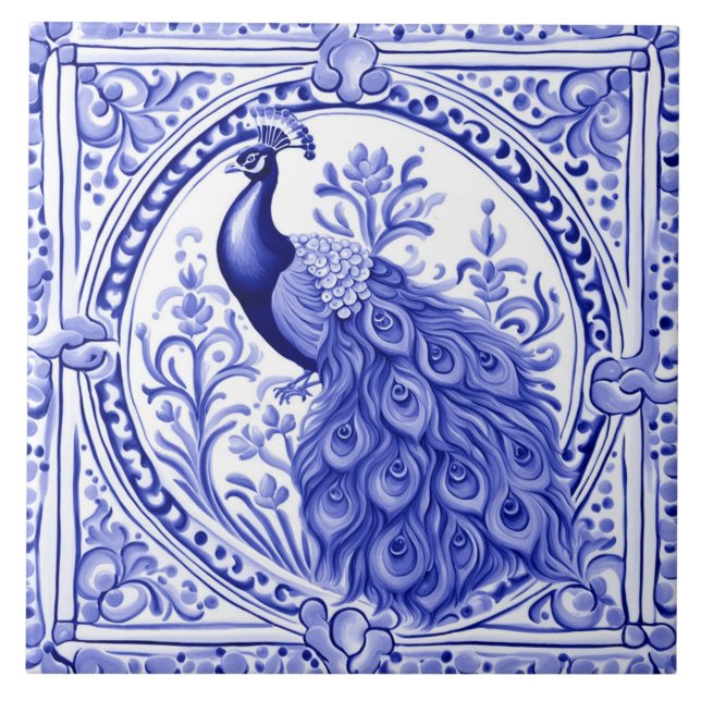 Azulejo Azul y blanco portugués europeo (Frente)
