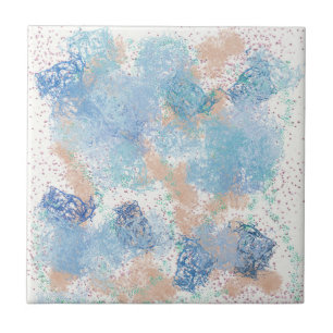 Azulejo Azul y melocotón