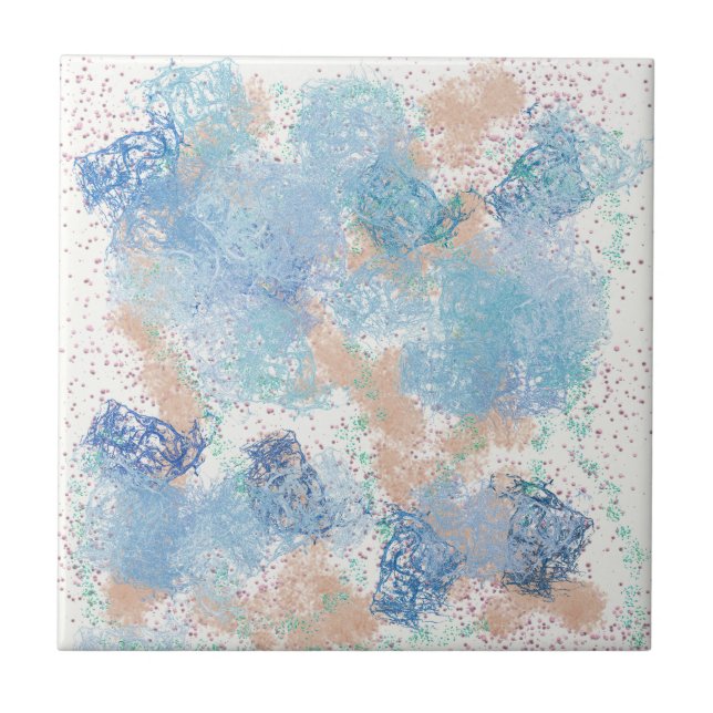 Azulejo Azul y melocotón (Frente)