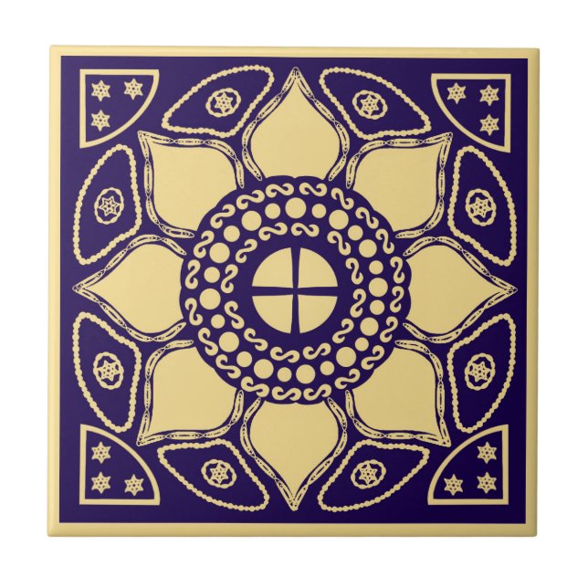 Azulejo Azul y oro (Frente)