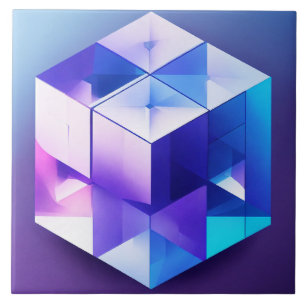 Azulejo Azul y violeta 3D