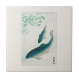 AZULEJO AZULEJO: OHARA KOSON : CARP/KOI NAPKIN 1926