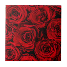 AZULEJO: ROSAS ROJAS : PERSONALIZABLE