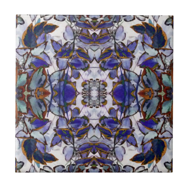 Azulejo Azules Azules Kaleidoscope Tile (Frente)