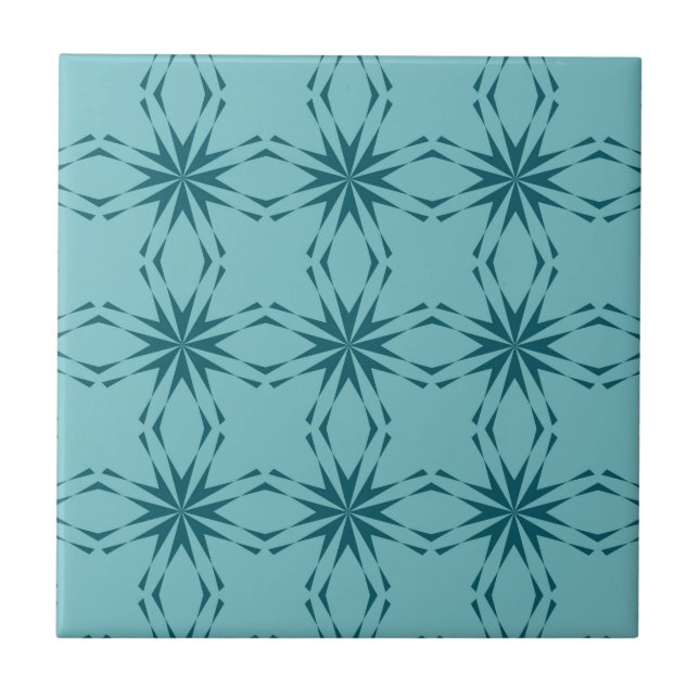 Azulejo Azules turquesas, abstracción fresca, de moda de (Frente)