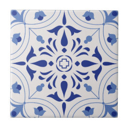 Azulejo Azure Bloom Cross