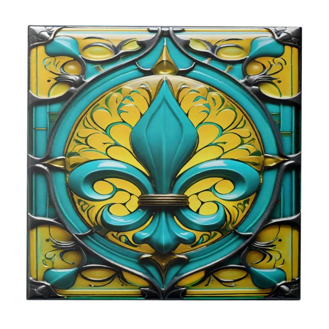 Azulejo Azure Blossom Ceramic Tile (Frente)