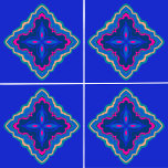 Azulejo Azure Blue waney edge geométrico<br><div class="desc">Azul azulado,  borde waney,  verde geométrico,  amarillo mostaza,  azul,  rosa. Cuadrada.</div>